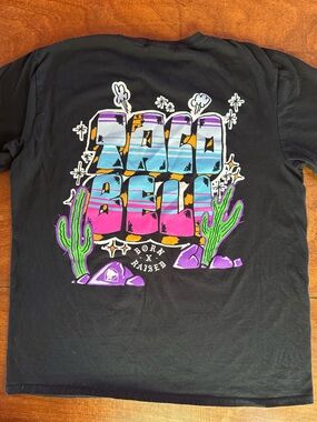 Taco Bell x Born x Raised Graphic T-Shirt Black Streetwear Collab Size Large